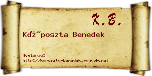Káposzta Benedek névjegykártya