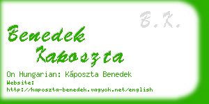 benedek kaposzta business card
