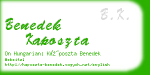 benedek kaposzta business card